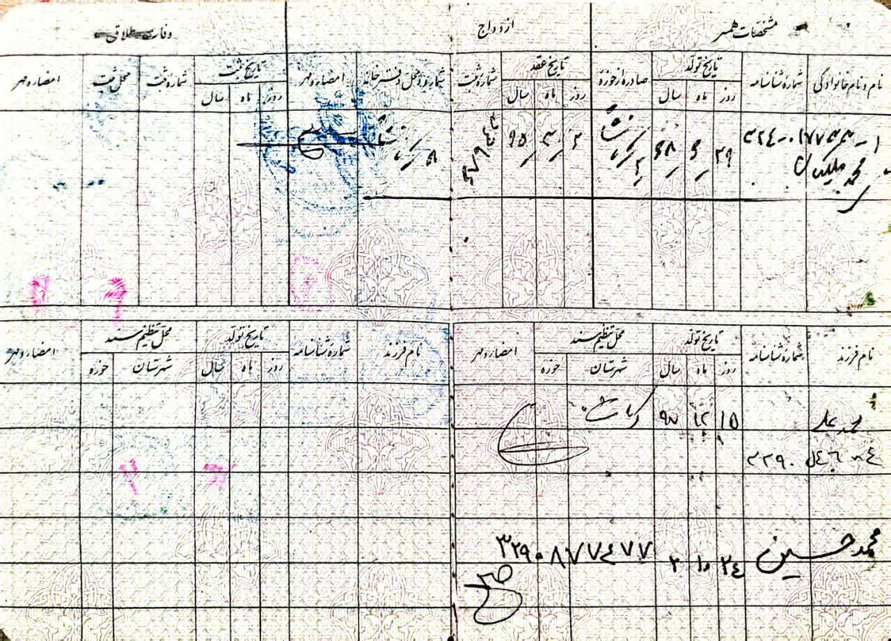 کپی شناسنامه و کارت ملی مادر