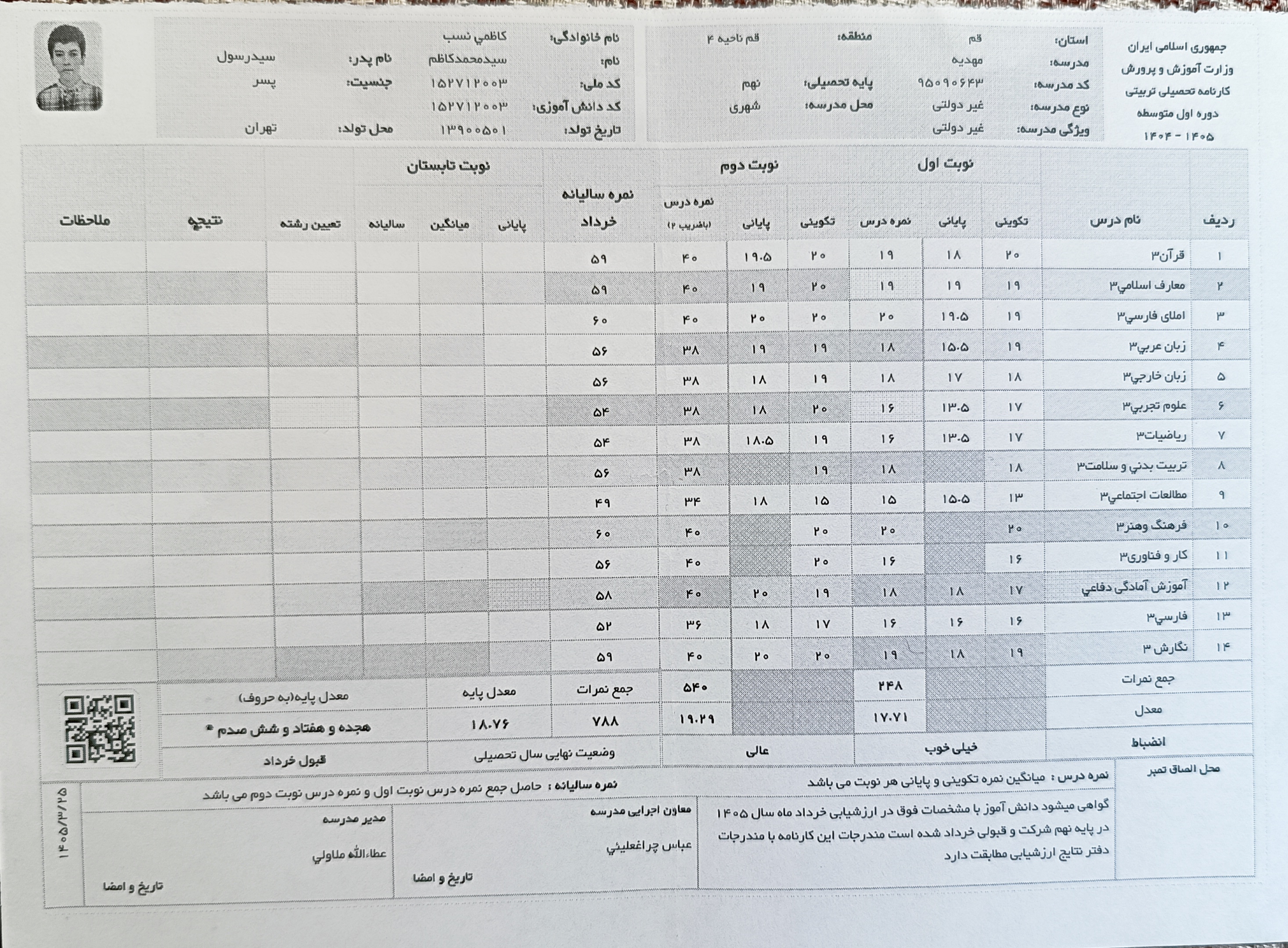 کارنامه سه سال