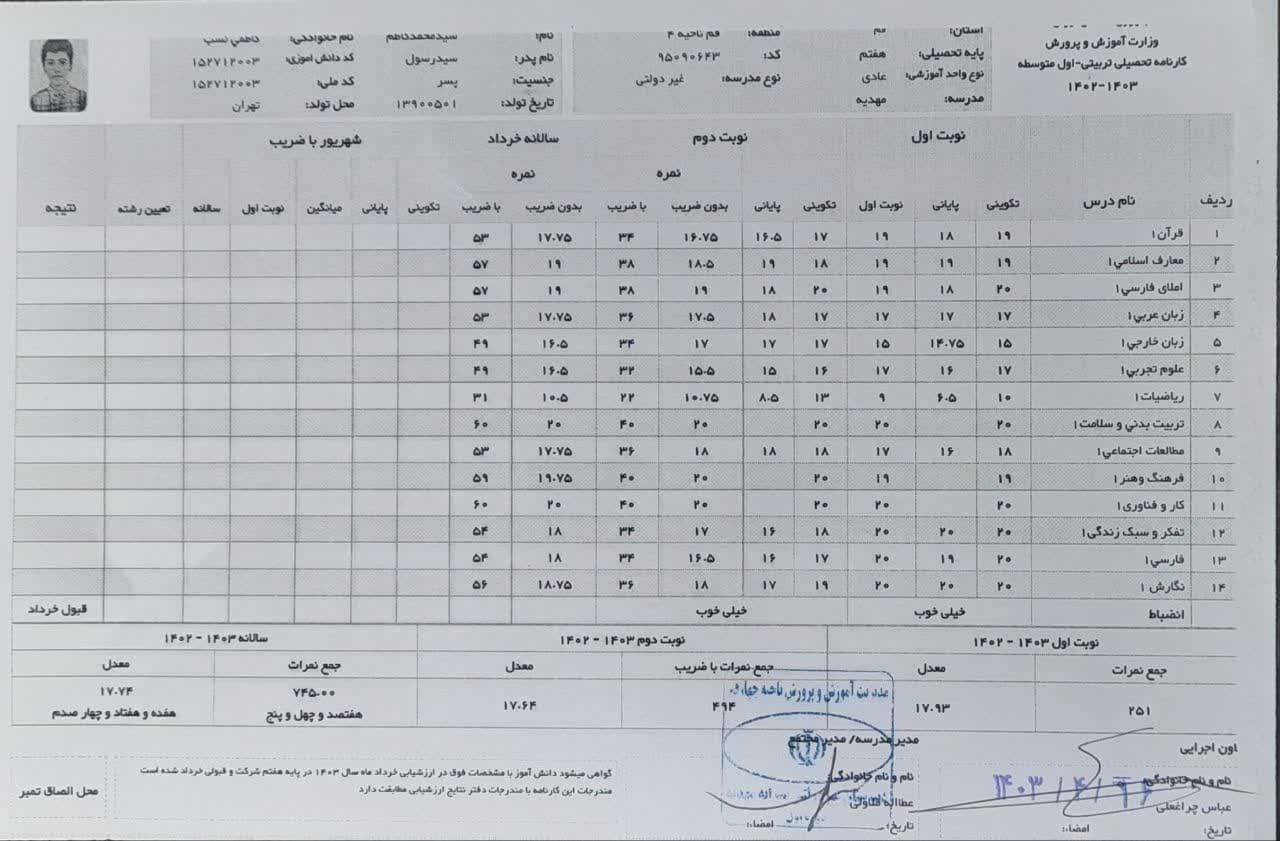 کارنامه سه سال